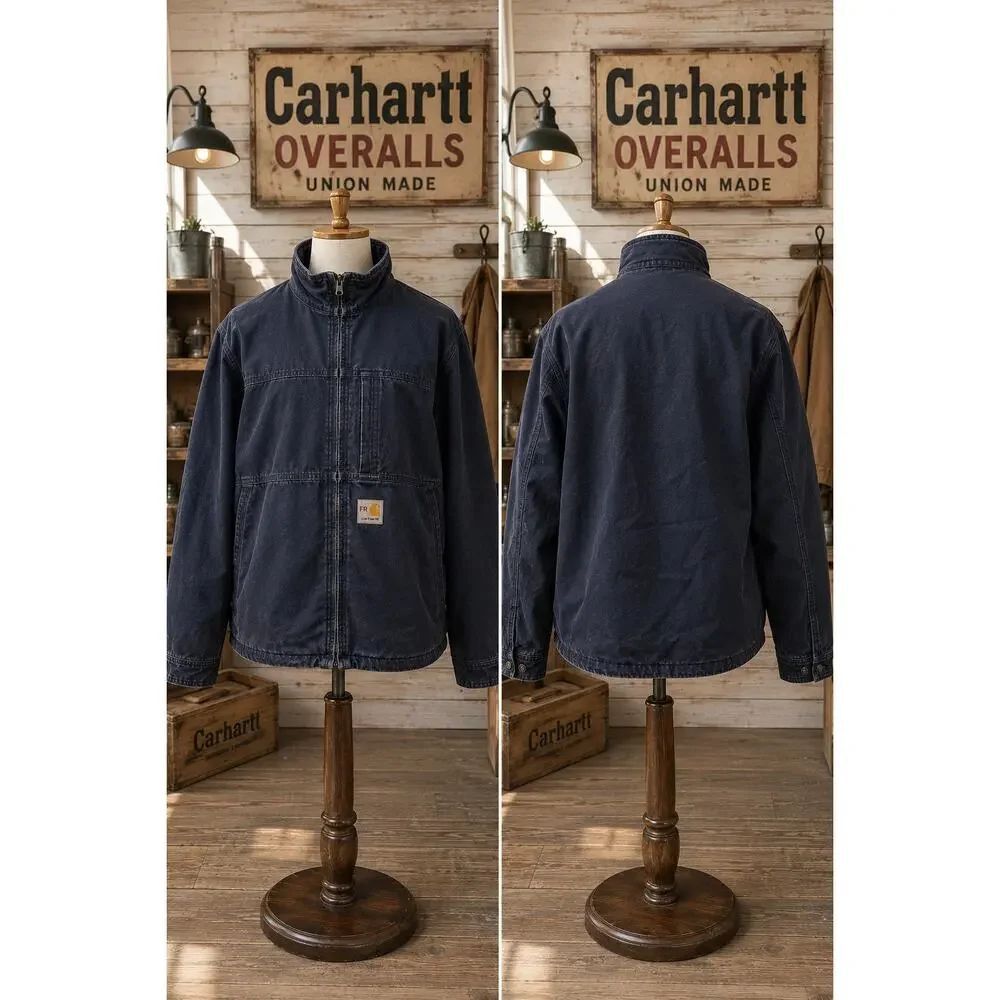 Carhartt FR Full Swing Flame Resistant Work Jacket 3XL Navy CAT 2